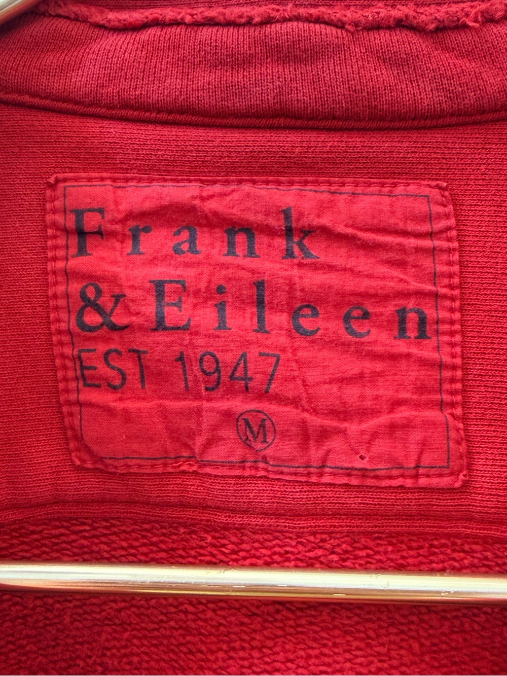 ✨ Frank & Eileen Eileen Relaxed Button Up Triple Fleece in Crimson ✨ - Picture 5 of 7